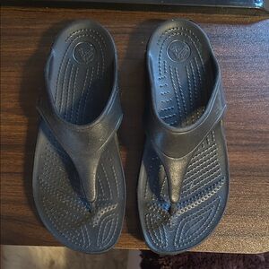 CROCS Women's Black Thong Sandals